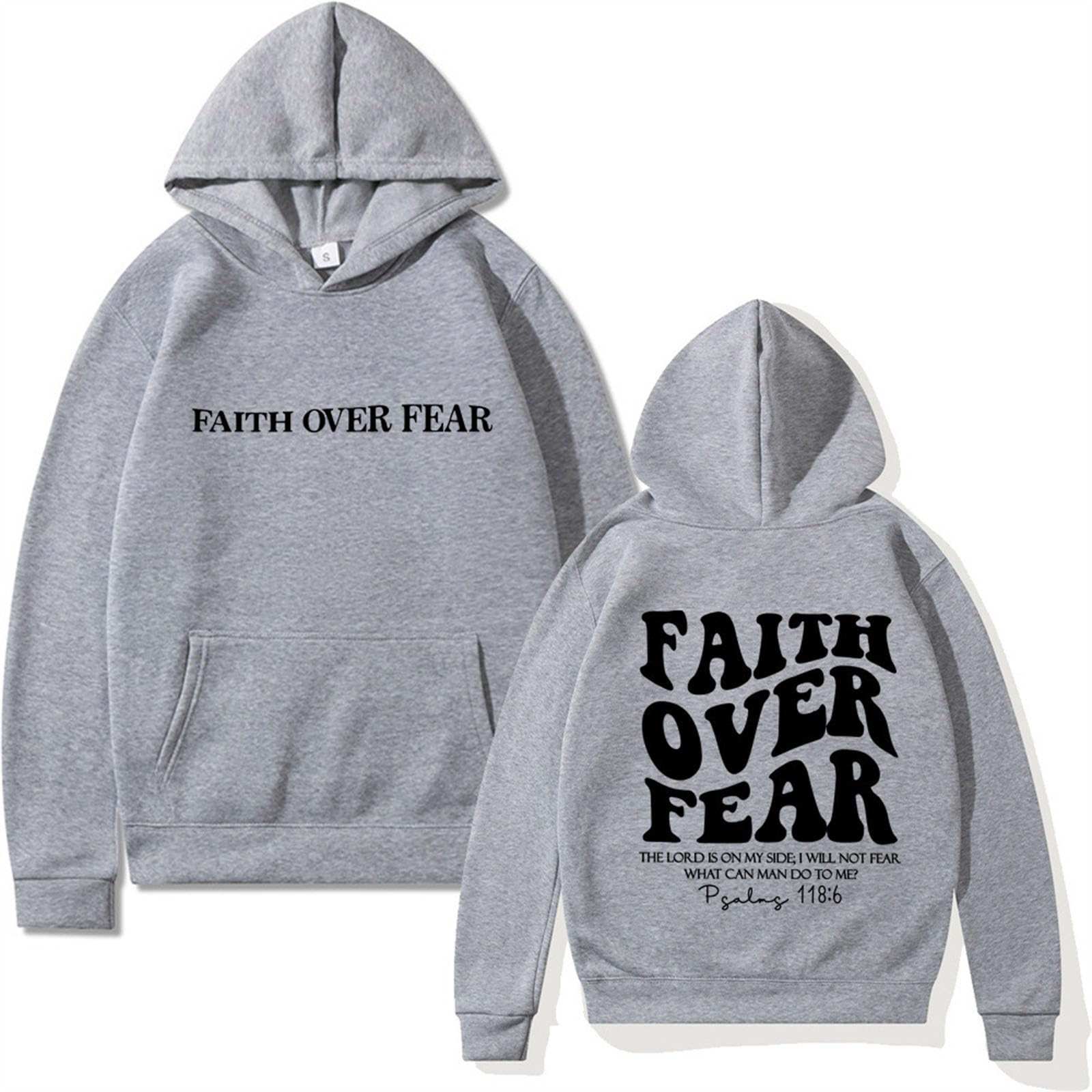 Faith Over Fear Hoodie Unisex Hoodie Sweatshirt Pullover for Men Women