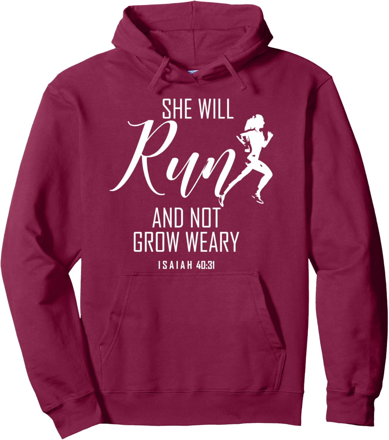 She will Run and not grow Weary cross country girls women Pullover Hoodie