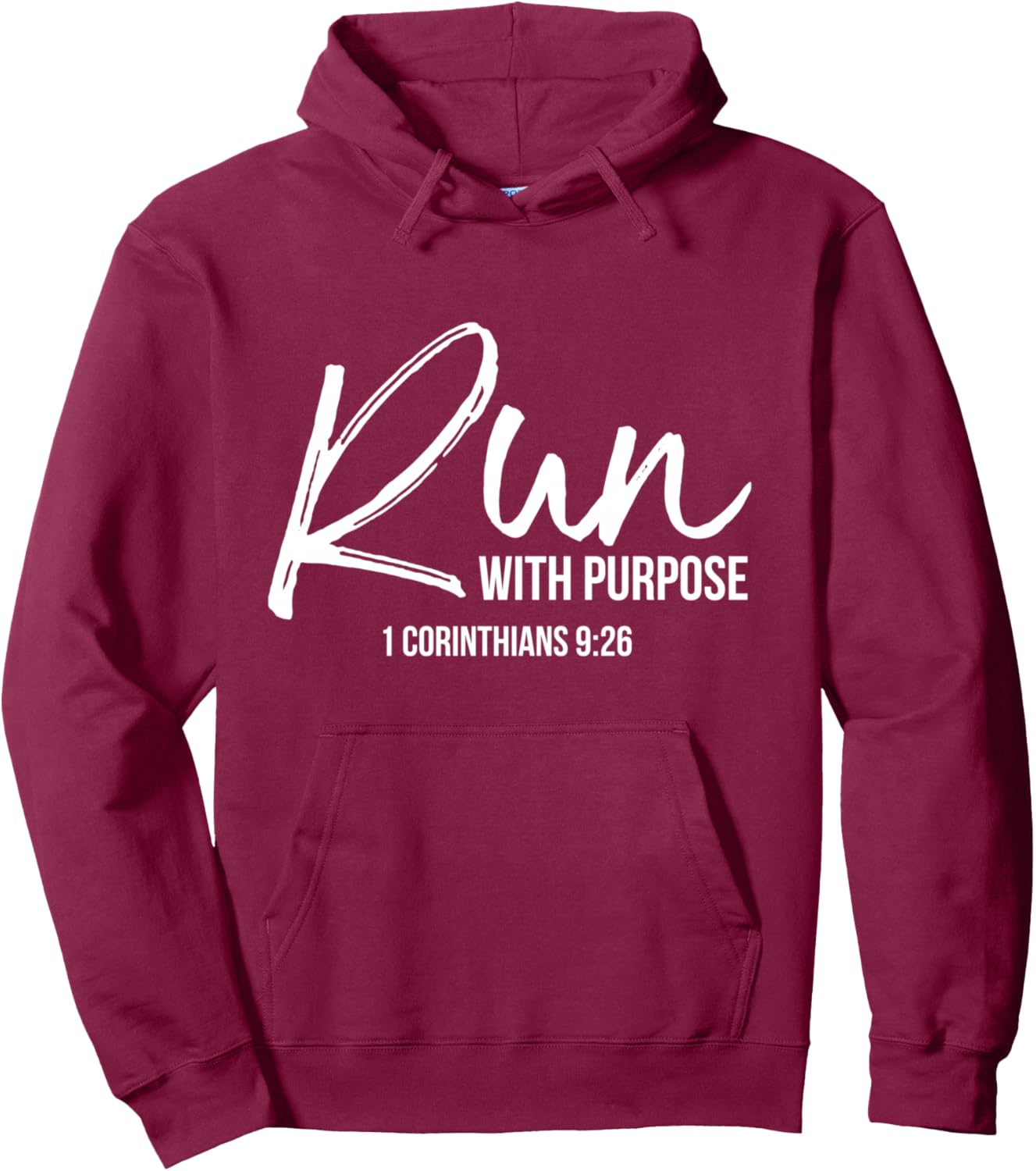 Christian Runner Gift Running Gear Run With Purpose Quote Pullover Hoodie