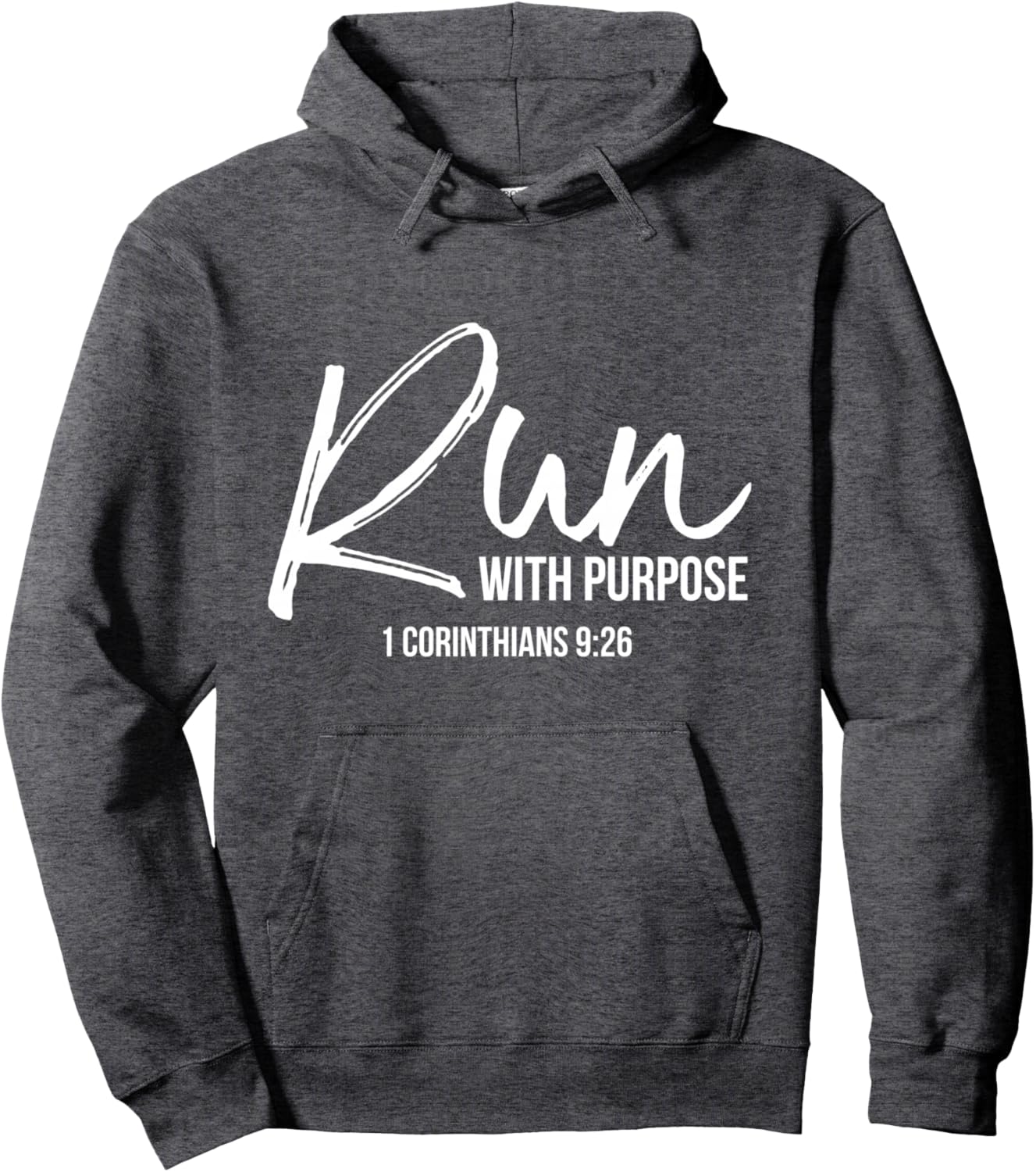 Christian Runner Gift Running Gear Run With Purpose Quote Pullover Hoodie